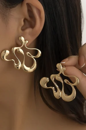 Metal Geometric Smooth Surface Earring>MICAS Fashion
