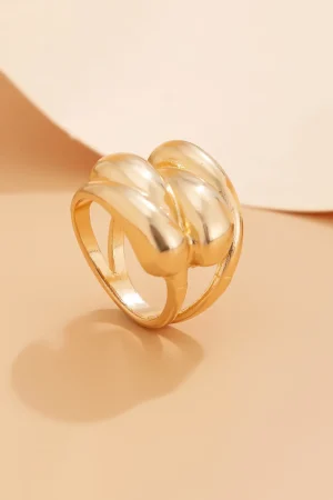 Metal Open Geometric Water Drop Hug Ring>MICAS Best