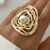 Metal Pearl Exaggerated Ring>MICAS Online