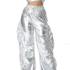 Metallic Drawstring Tube Top And Gathered Wide Leg Pants>MICAS Online