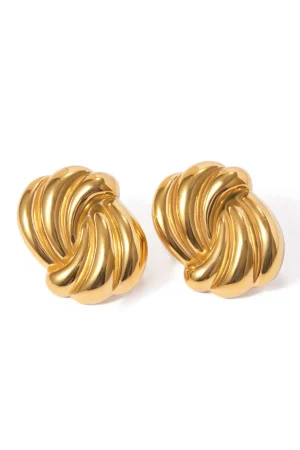 Metallic Geometric Circle Earrings>MICAS Best