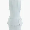 Mock Neck Pocket Detail Sleeveless Mini Dress>MICAS Outlet