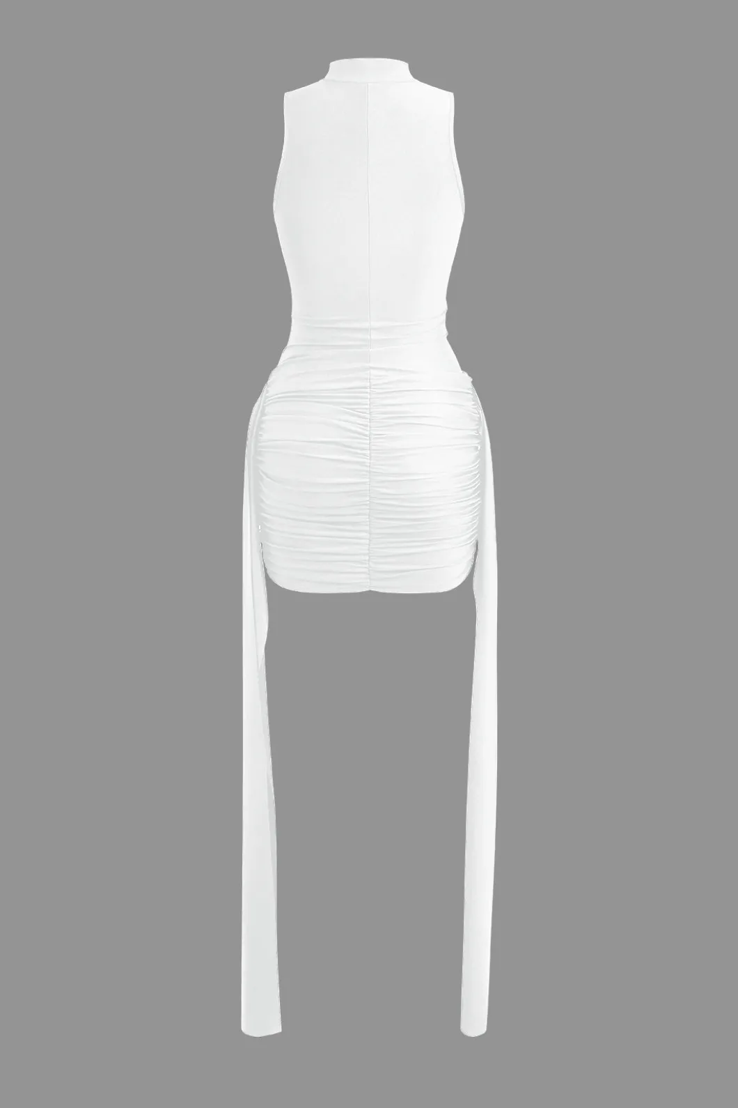 Mock Neck Ruched Mini Dress>MICAS Clearance