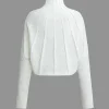 Mock Neck Textured Batwing Sleeve Sweater>MICAS Clearance