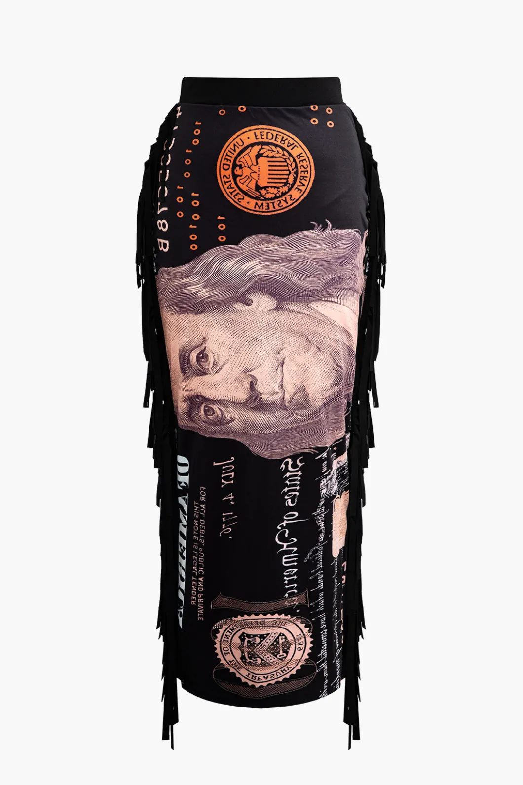 Money Pattern Tassel Skirt Set>MICAS Discount