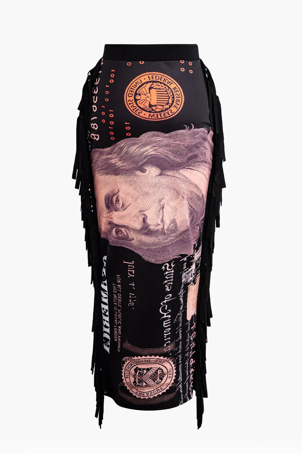 Money Pattern Tassel Skirt Set>MICAS Discount