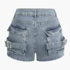 Multi-Pocket Denim Cargo Shorts>MICAS Hot
