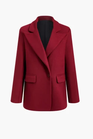 Notched Lapel Buttoned Blazers With Fake Pockets>MICAS Clearance