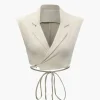 Notched Lapel Tie Back Vest And Straight Leg Suit Pants Set>MICAS Hot