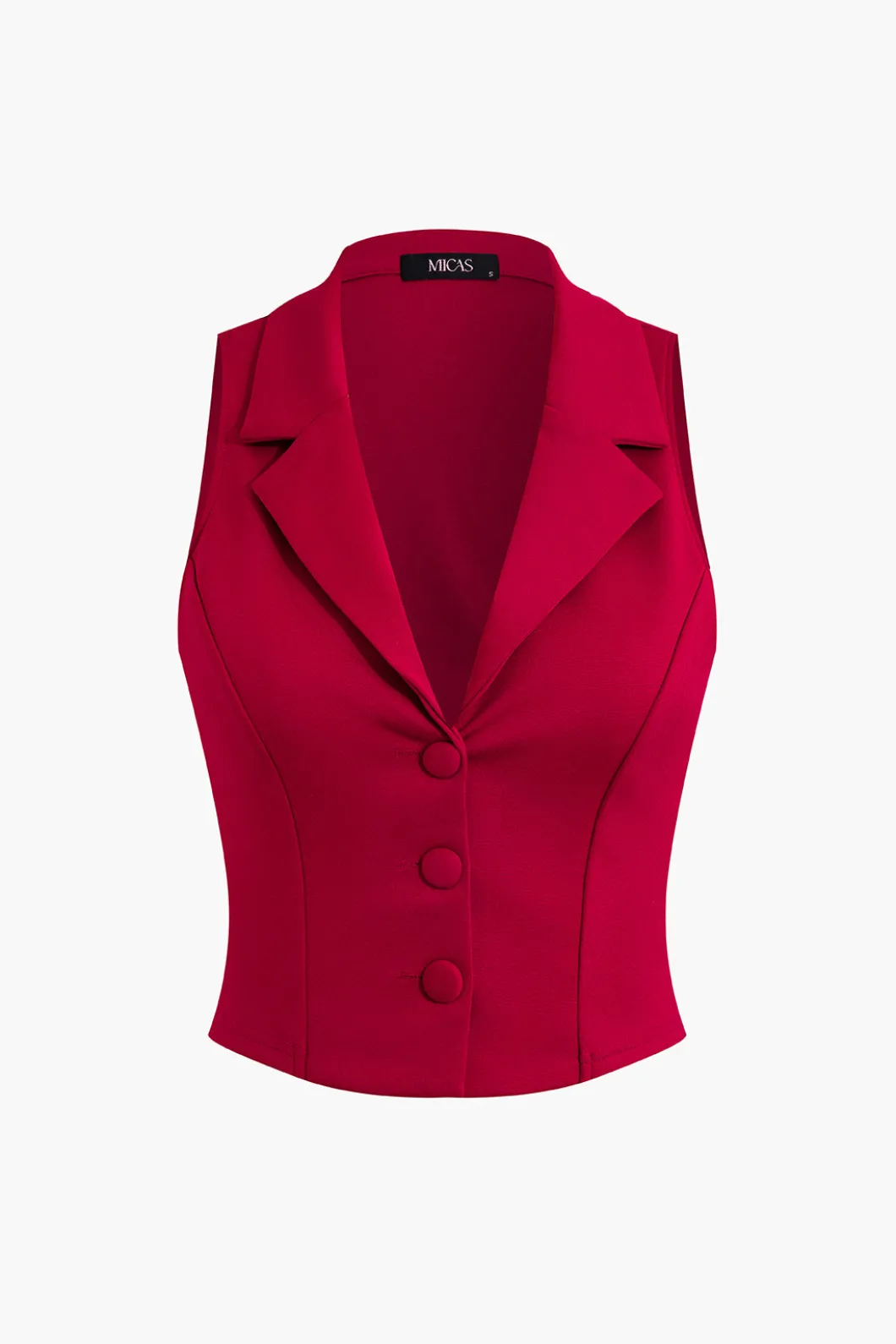 Notched Lapel Vest And Pleated Mini Skirt Set>MICAS Clearance