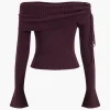 Off Shoulder Drawstring Sweater Long-Sleeve Top>MICAS Hot