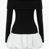 Off Shoulder Patchwork Mini Dress>MICAS Discount