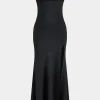 Off Shoulder Slit Sleeveless Maxi Dress>MICAS Outlet