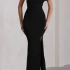 Off Shoulder Slit Sleeveless Maxi Dress>MICAS Outlet