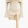 Off Shoulder Twist Front Knit Mini Dress>MICAS Outlet