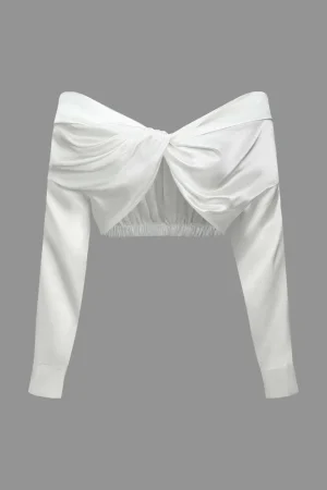 Off The Shoulder Twist Crop Blouse>MICAS Outlet