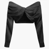 Off The Shoulder Twist Crop Blouse>MICAS Outlet