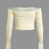 Off-The Shoulder Long-Sleeve Top>MICAS Outlet