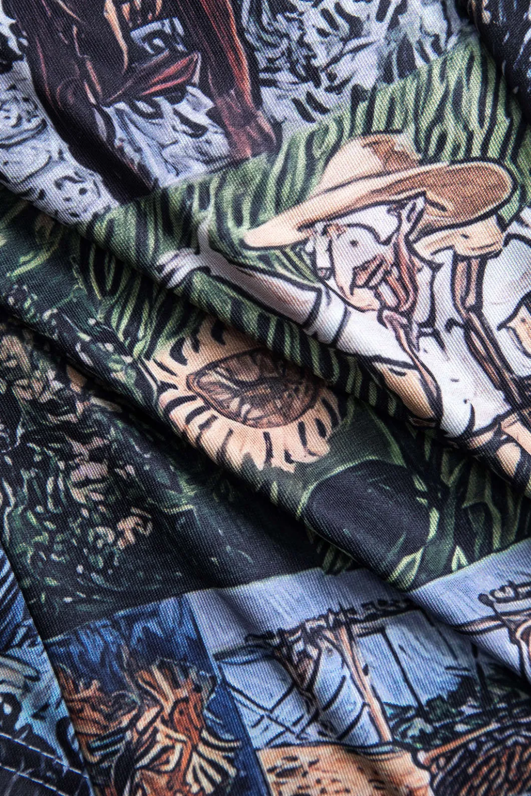 Oil Painting Pattern Drawstring Strappy Top And Pocket Trousers Set>MICAS Outlet