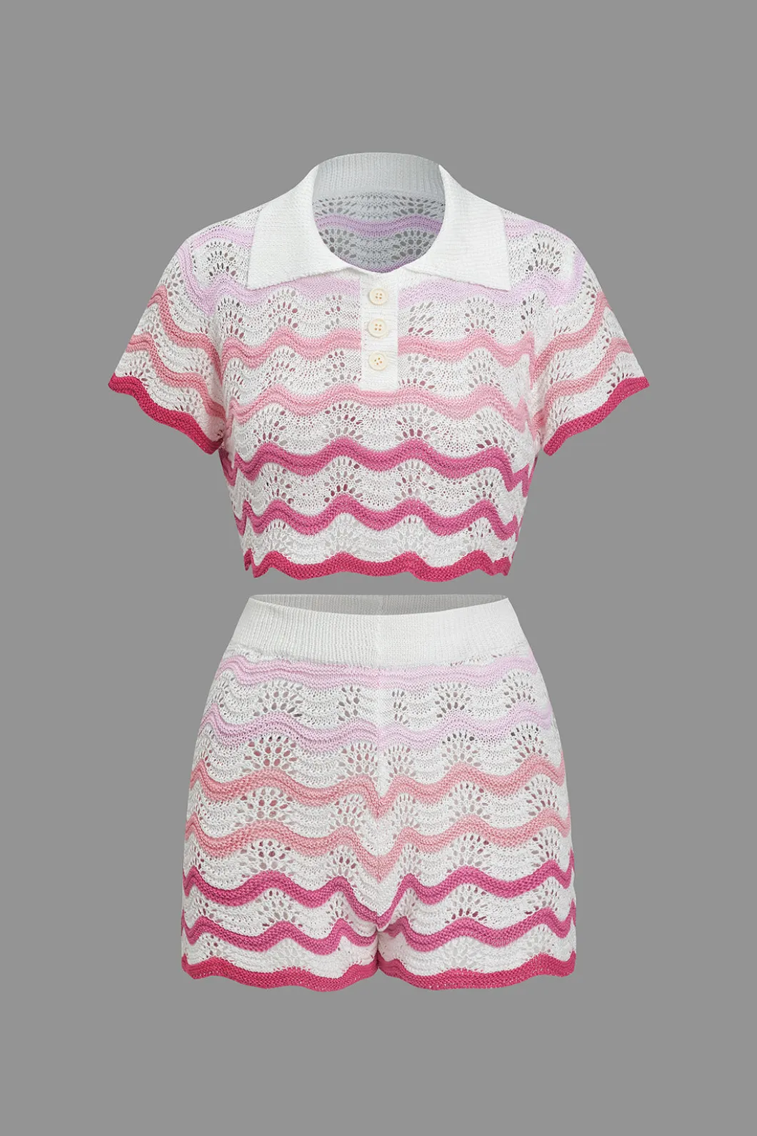 Ombre Knit Color Block Mini Skirt Set>MICAS Fashion