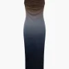 Ombre Mesh Sleeveless Midi Dress>MICAS Discount