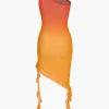Ombre Ruffle One Shoulder Cover Up>MICAS Sale