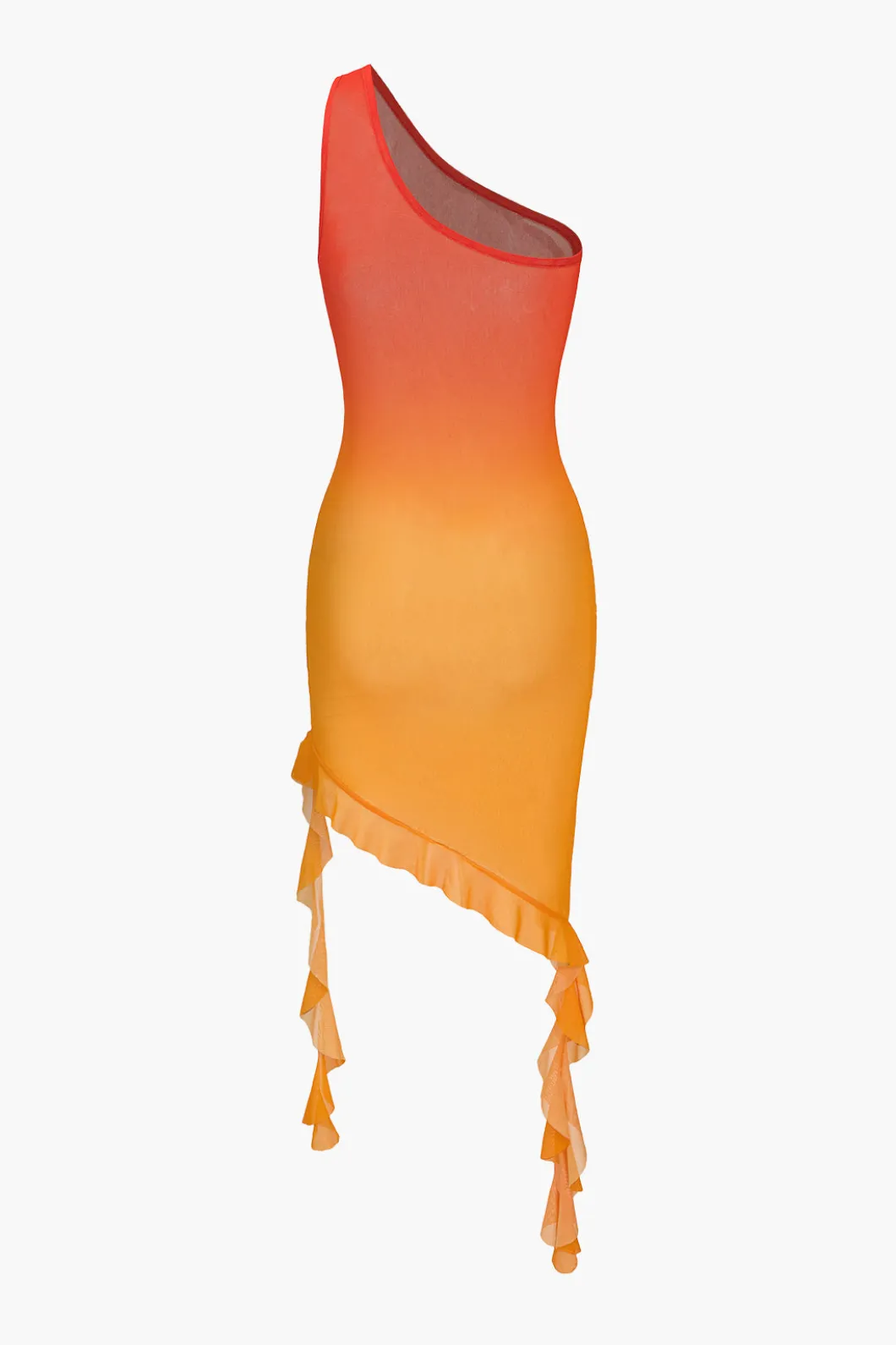 Ombre Ruffle One Shoulder Cover Up>MICAS Sale