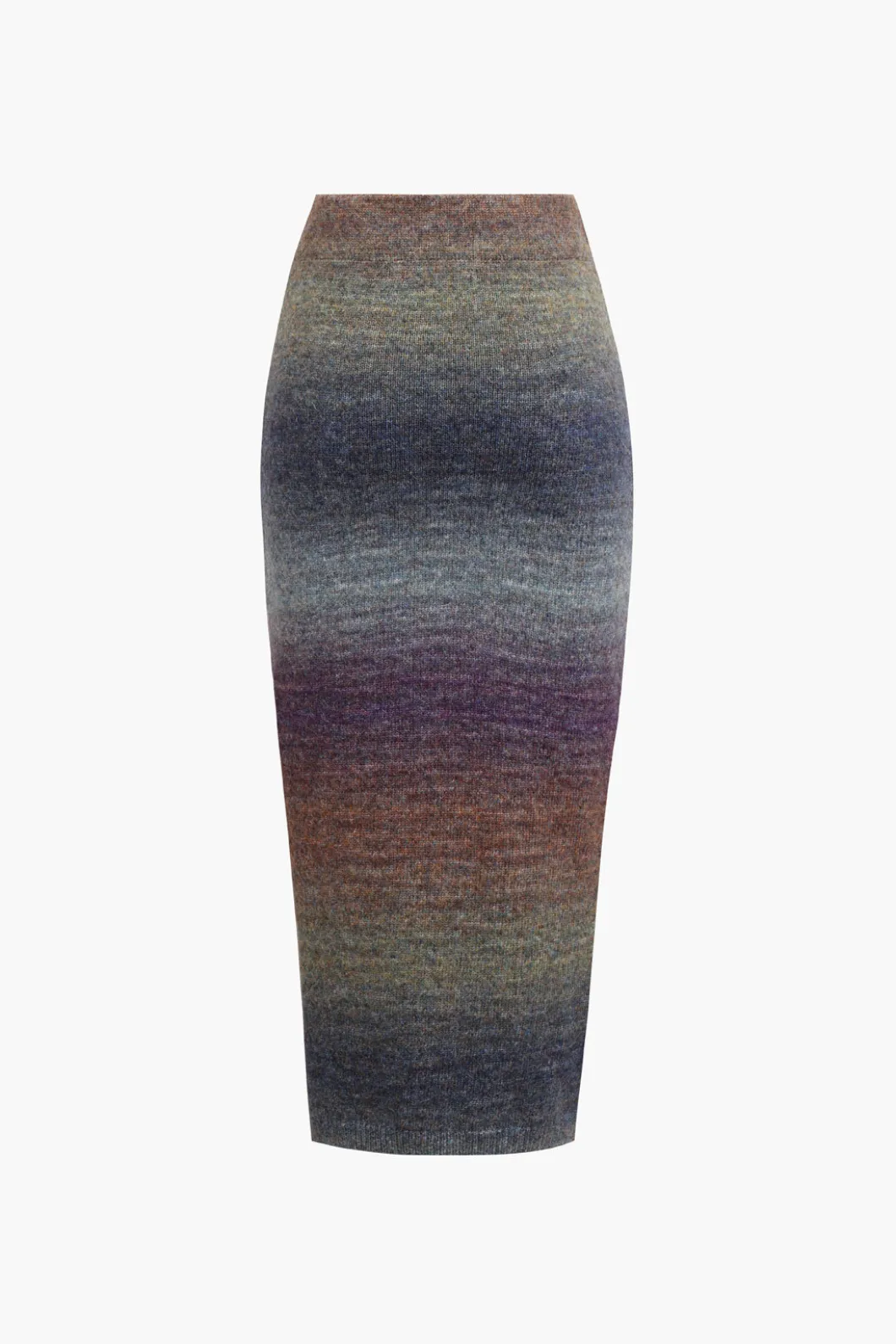 Ombre Side Slit Knit Midi Skirt>MICAS Online
