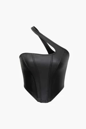 One Shoulder Corset Top>MICAS Fashion