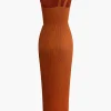 One-Shoulder Ruched Cutout Slit Maxi Dress>MICAS Sale