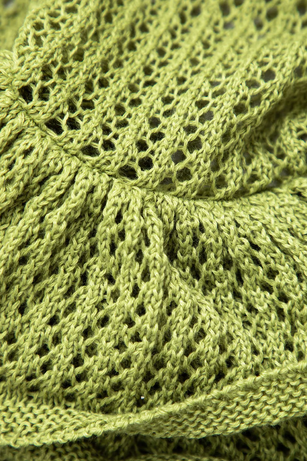 Open Knit Ruffle Hem Cami Mini Dress>MICAS New