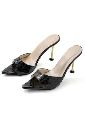 Open Pointed Toe Ankle-strapless High-heeled Sandals>MICAS Online