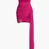 Overlay Ruched Drape Strapless Mini Dress>MICAS Discount