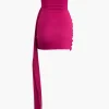Overlay Ruched Drape Strapless Mini Dress>MICAS Discount