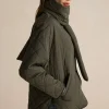 Padded Button Puffer With Scarf>MICAS Clearance