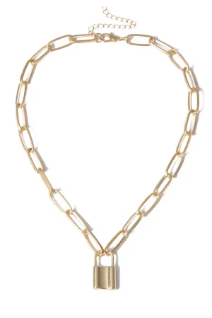 Padlock Link Chain Necklace>MICAS Clearance