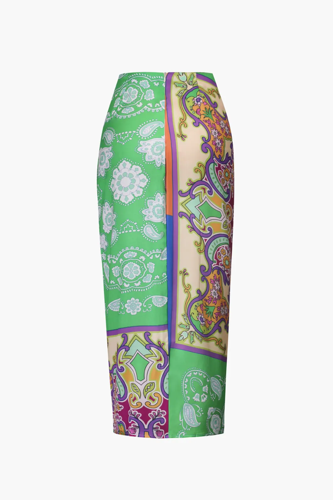 Paisley Print Ruched Midi Skirt>MICAS Fashion