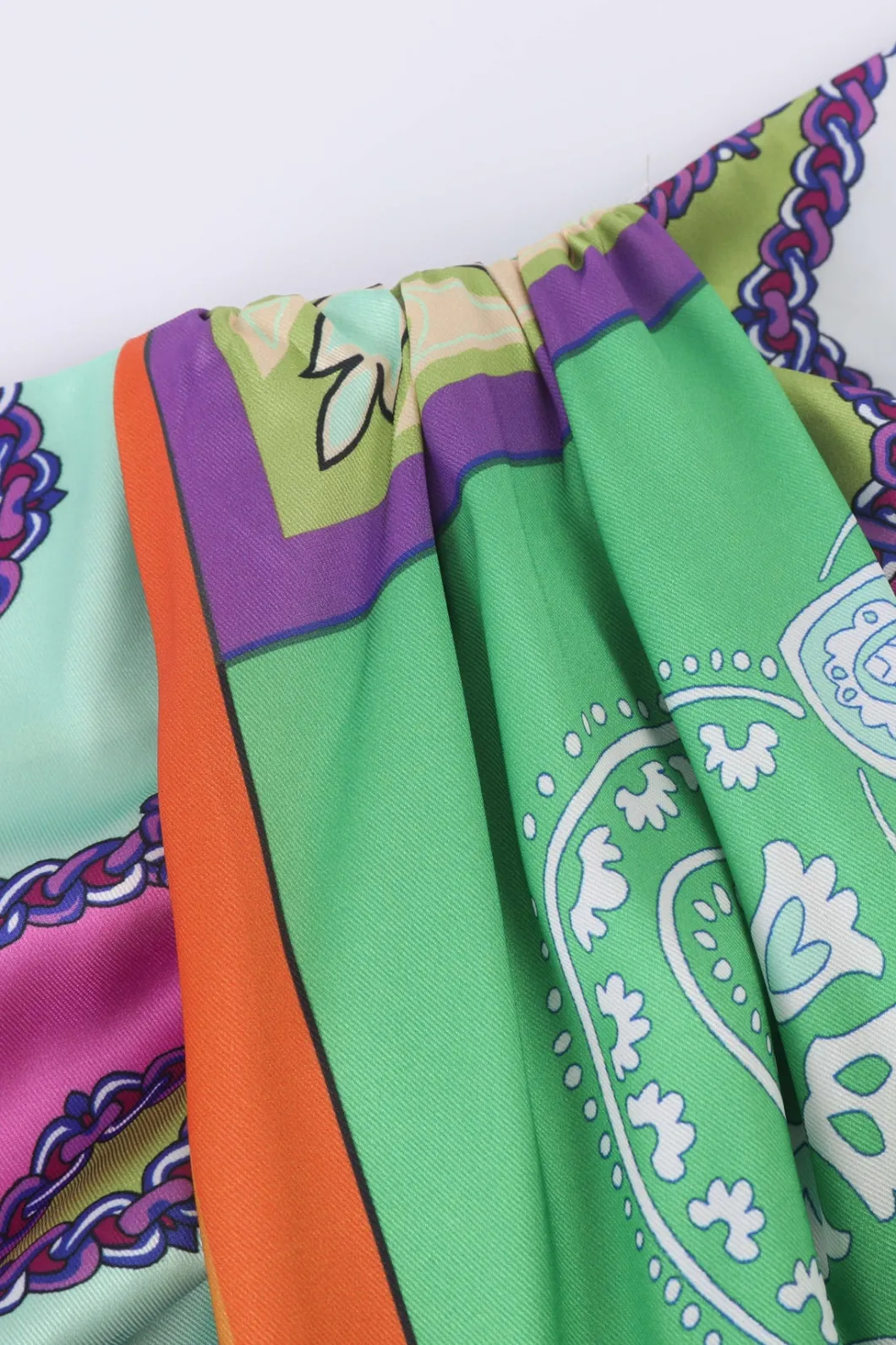 Paisley Print Ruched Midi Skirt>MICAS Fashion