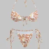 Paisley Print Tie-Up Bikini Set>MICAS New