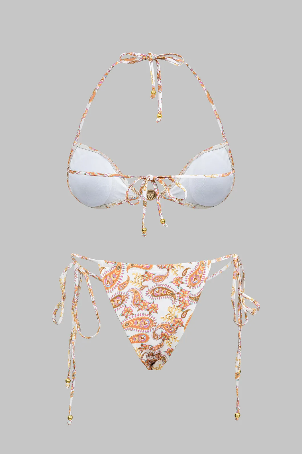 Paisley Print Tie-Up Bikini Set>MICAS New