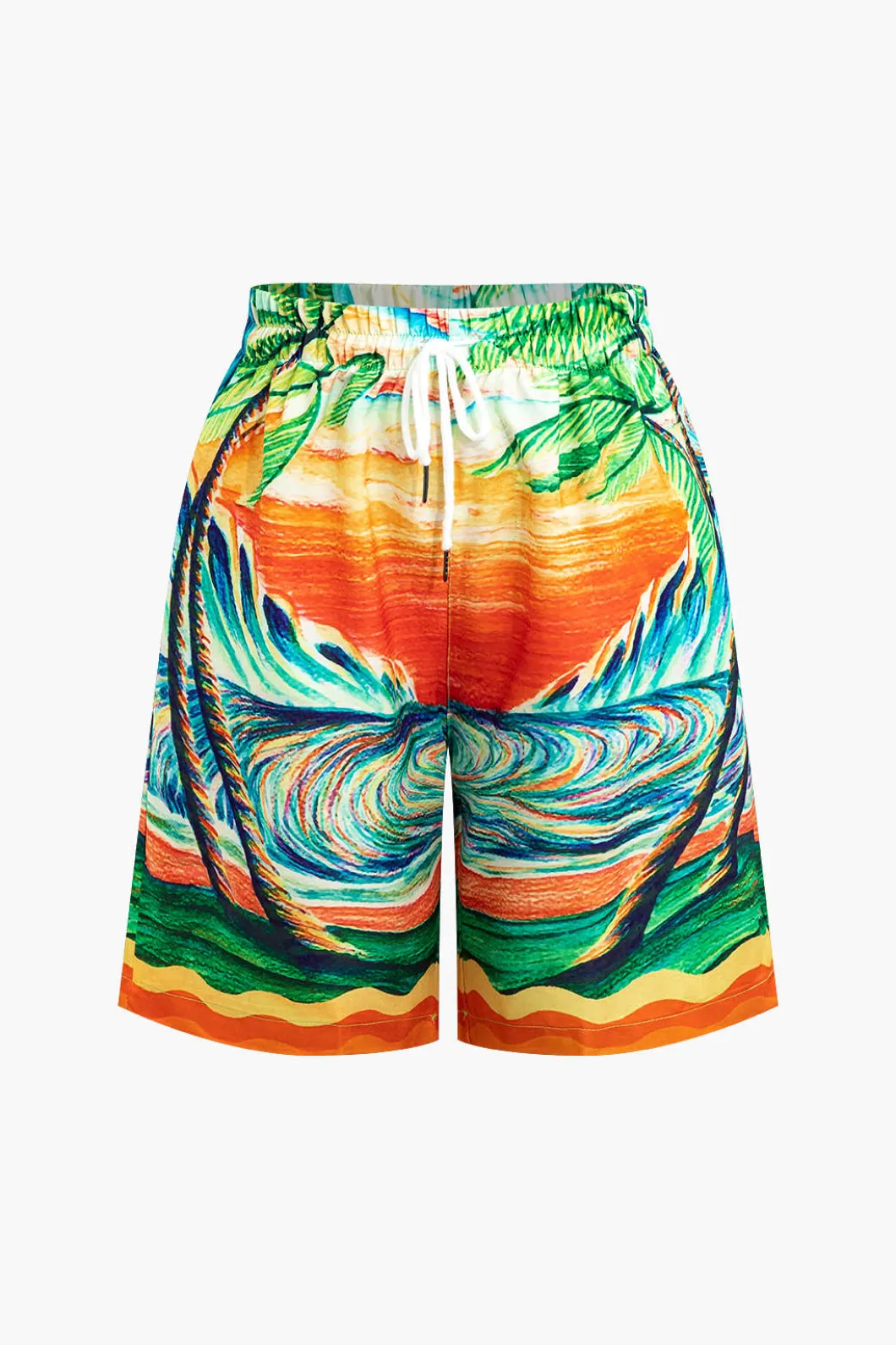 Palm Tree Print Shorts Set>MICAS Hot
