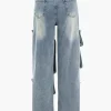 Patchwork Button Detail Jeans>MICAS Discount