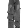 Patchwork Button Detail Jeans>MICAS Discount