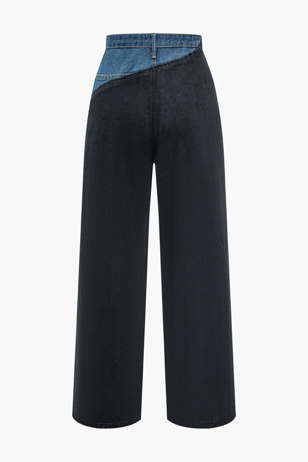 Patchwork Denim Color Block Zipper Jeans>MICAS Fashion