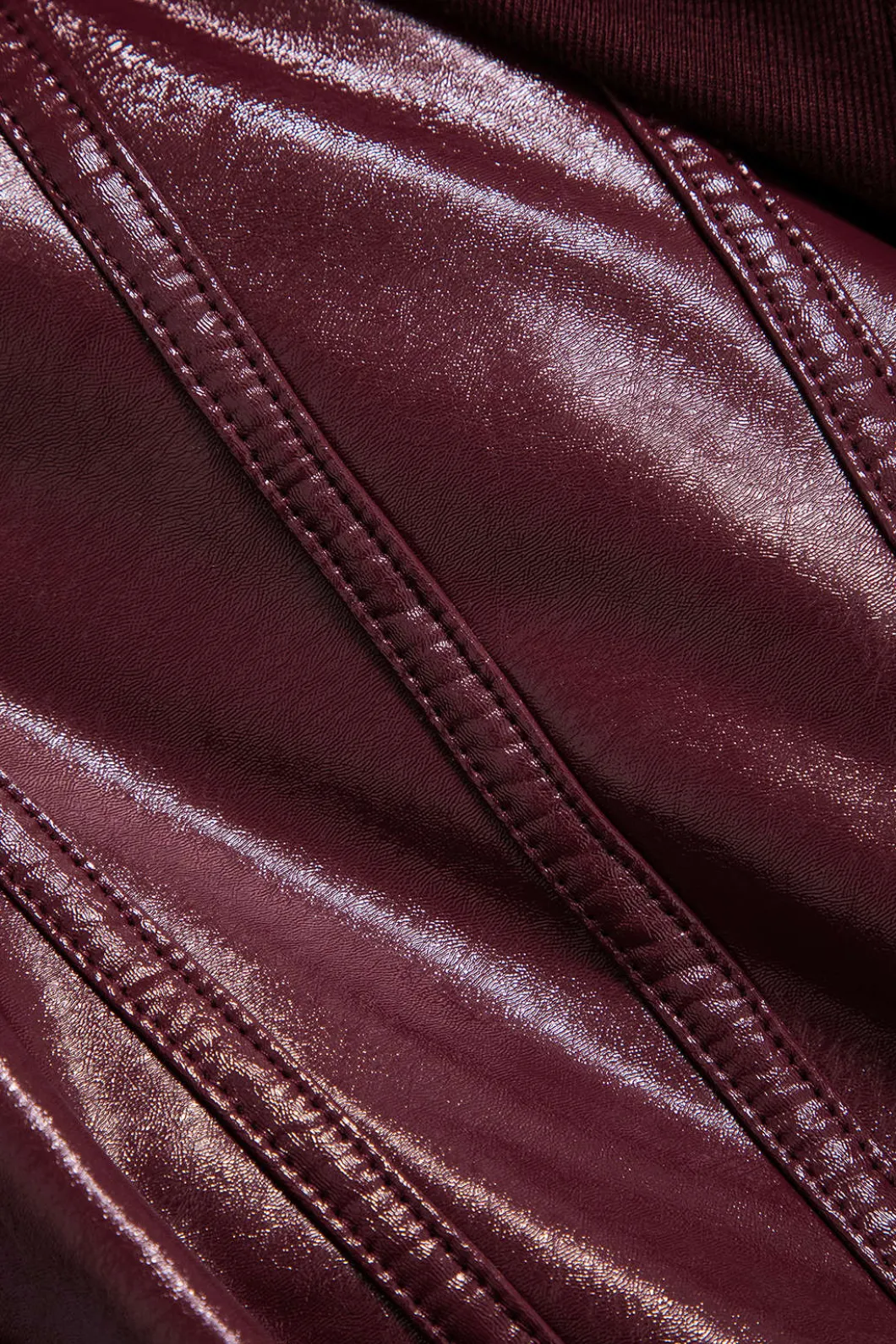 Patchwork Faux Leather Long Sleeve Bodysuit>MICAS Best