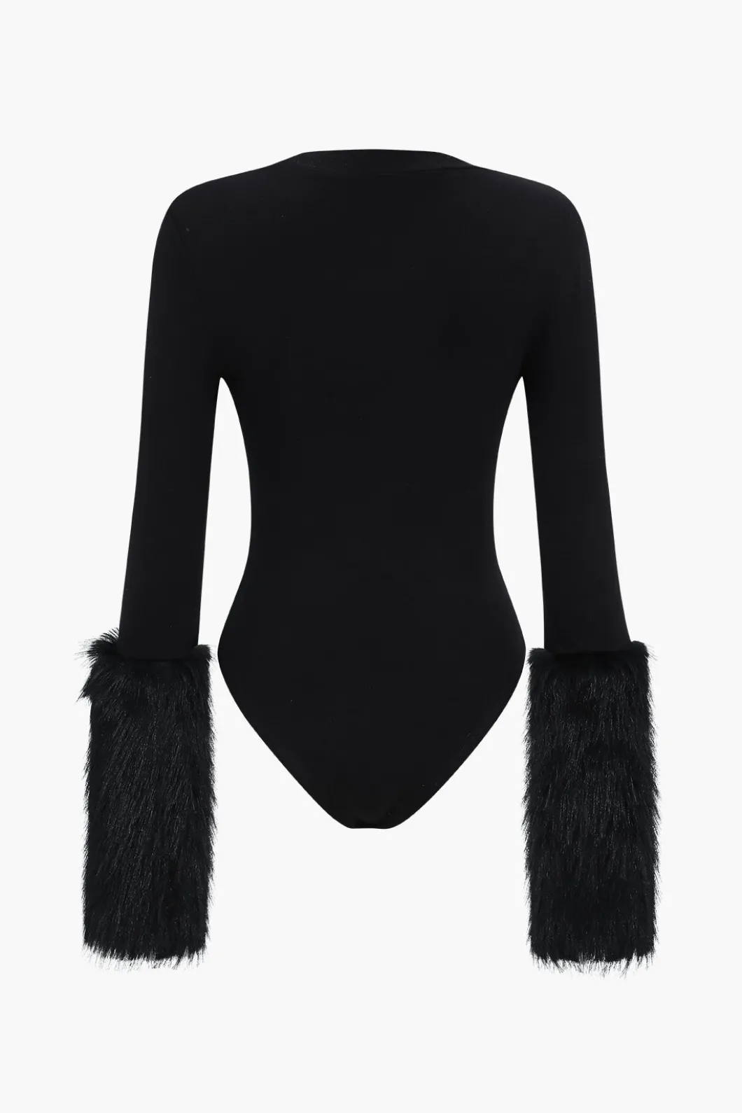 Patchwork Fur Long Sleeve Bodysuit>MICAS Hot