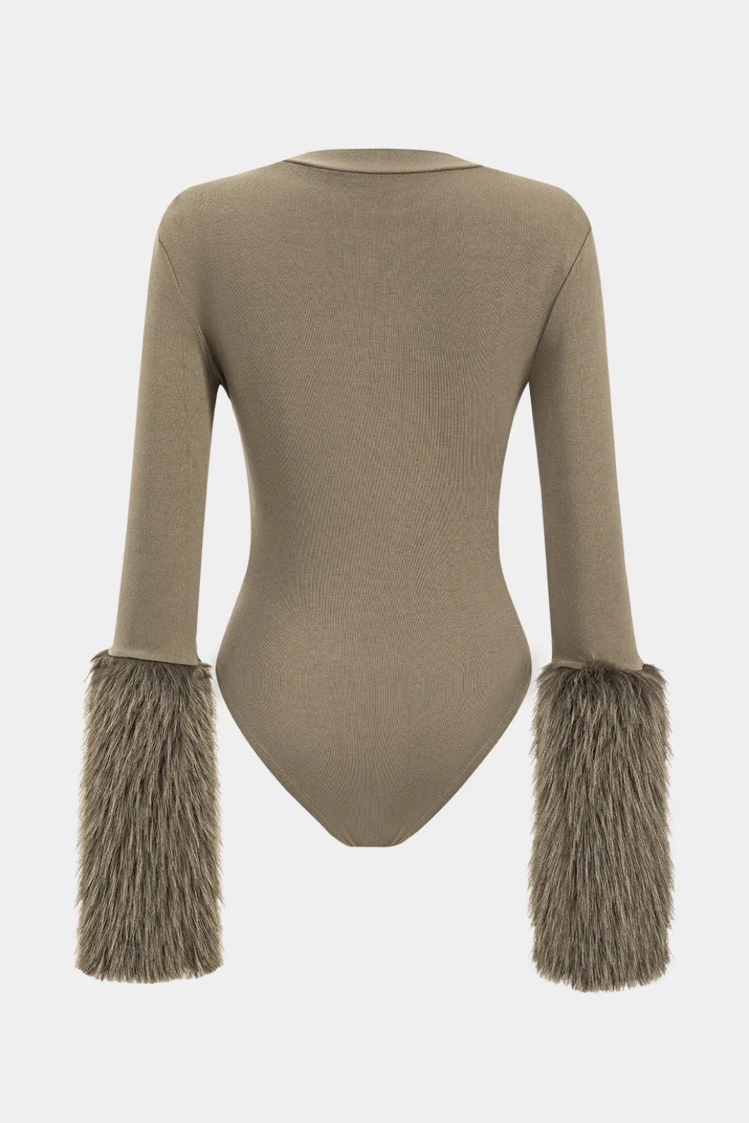 Patchwork Fur Long Sleeve Bodysuit>MICAS Hot