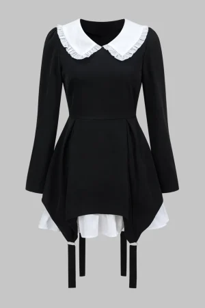 Patchwork Long Sleeve Mini Dress>MICAS Best