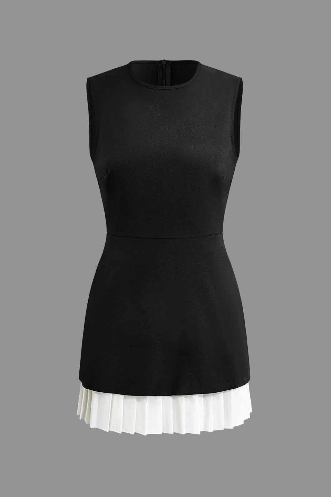 Patchwork Pleated Hem Tank Mini Dress>MICAS Sale