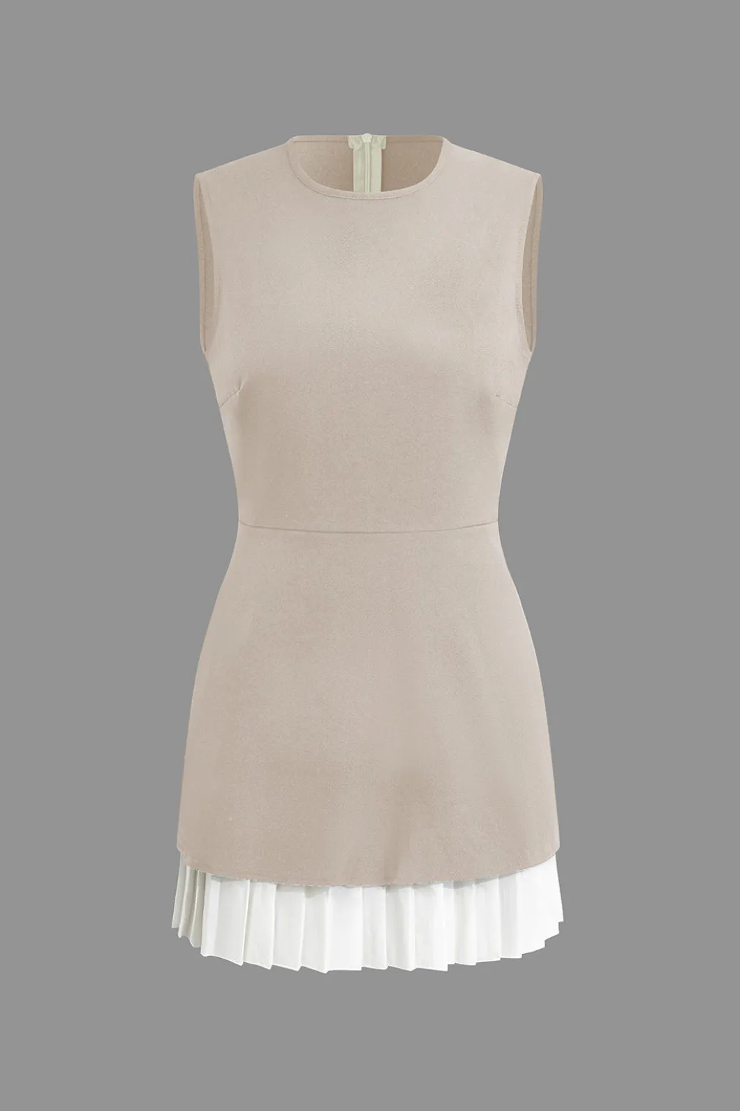 Patchwork Pleated Hem Tank Mini Dress>MICAS Sale